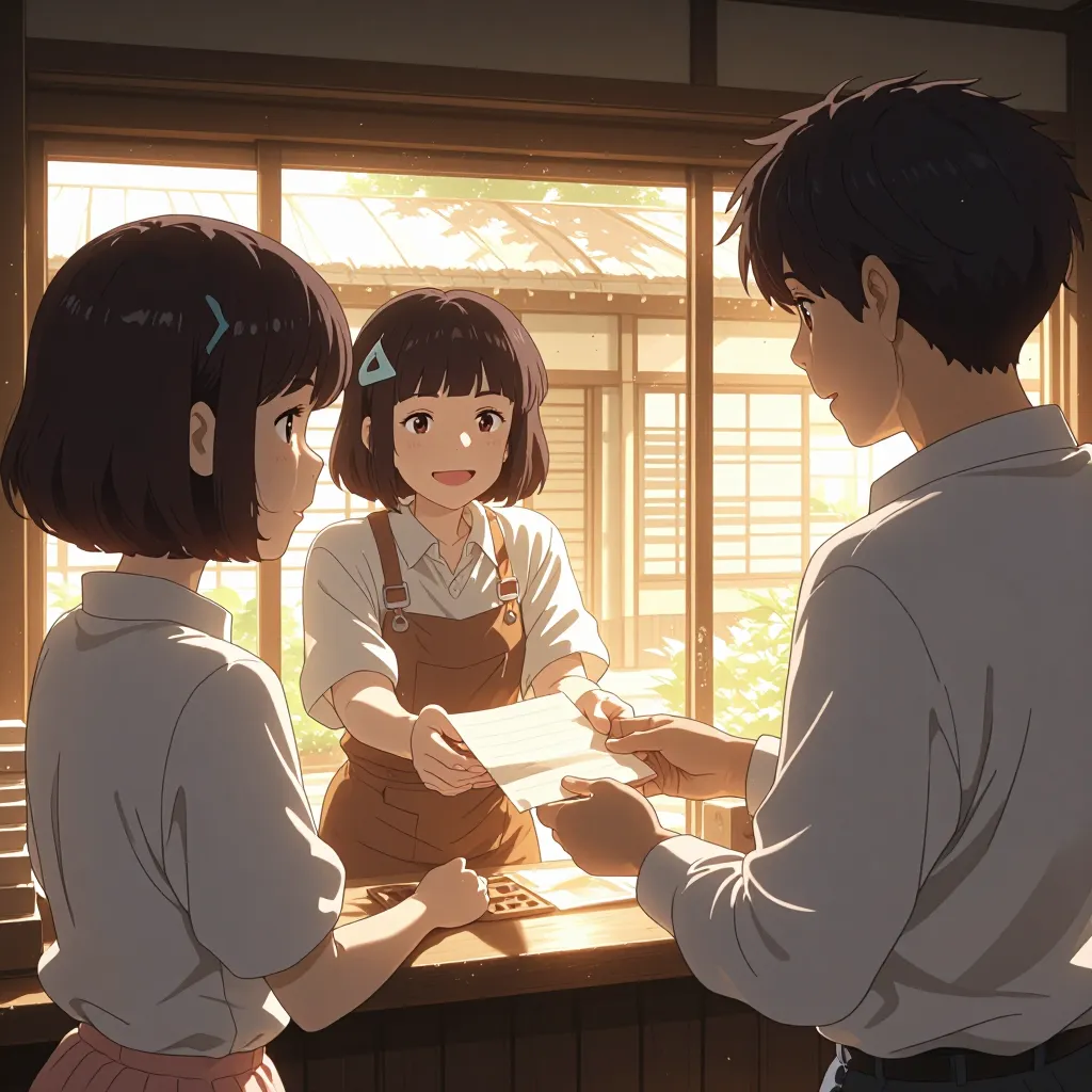 受け取り 연상 이미지