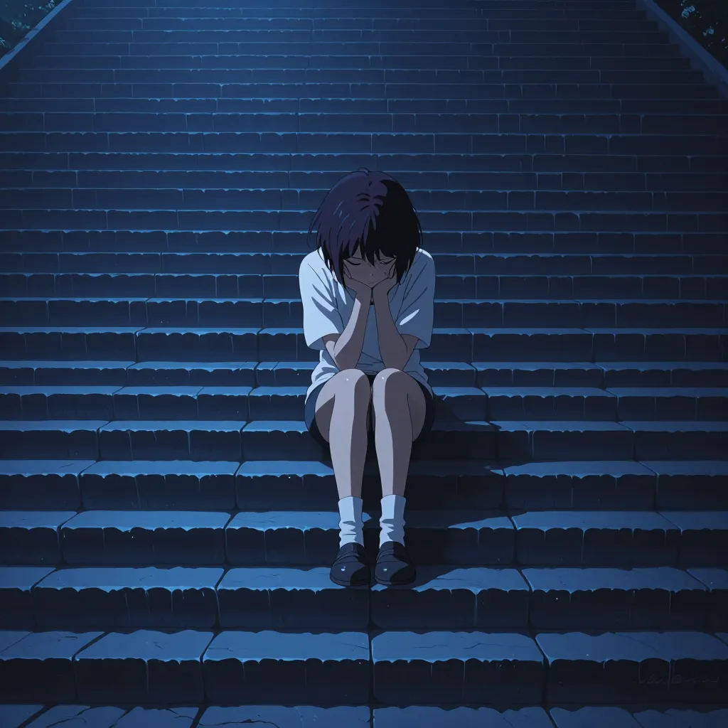 うつむく 연상 이미지