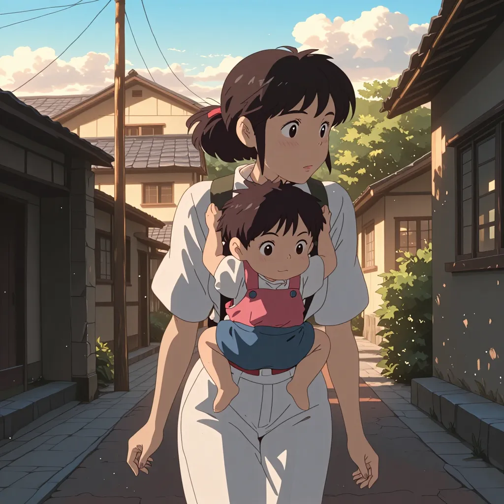 おんぶ 연상 이미지