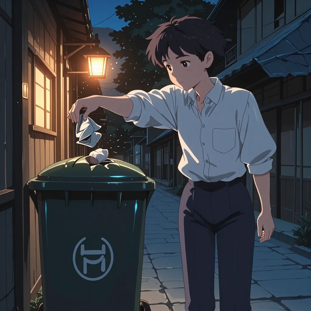 捨てる 연상 이미지